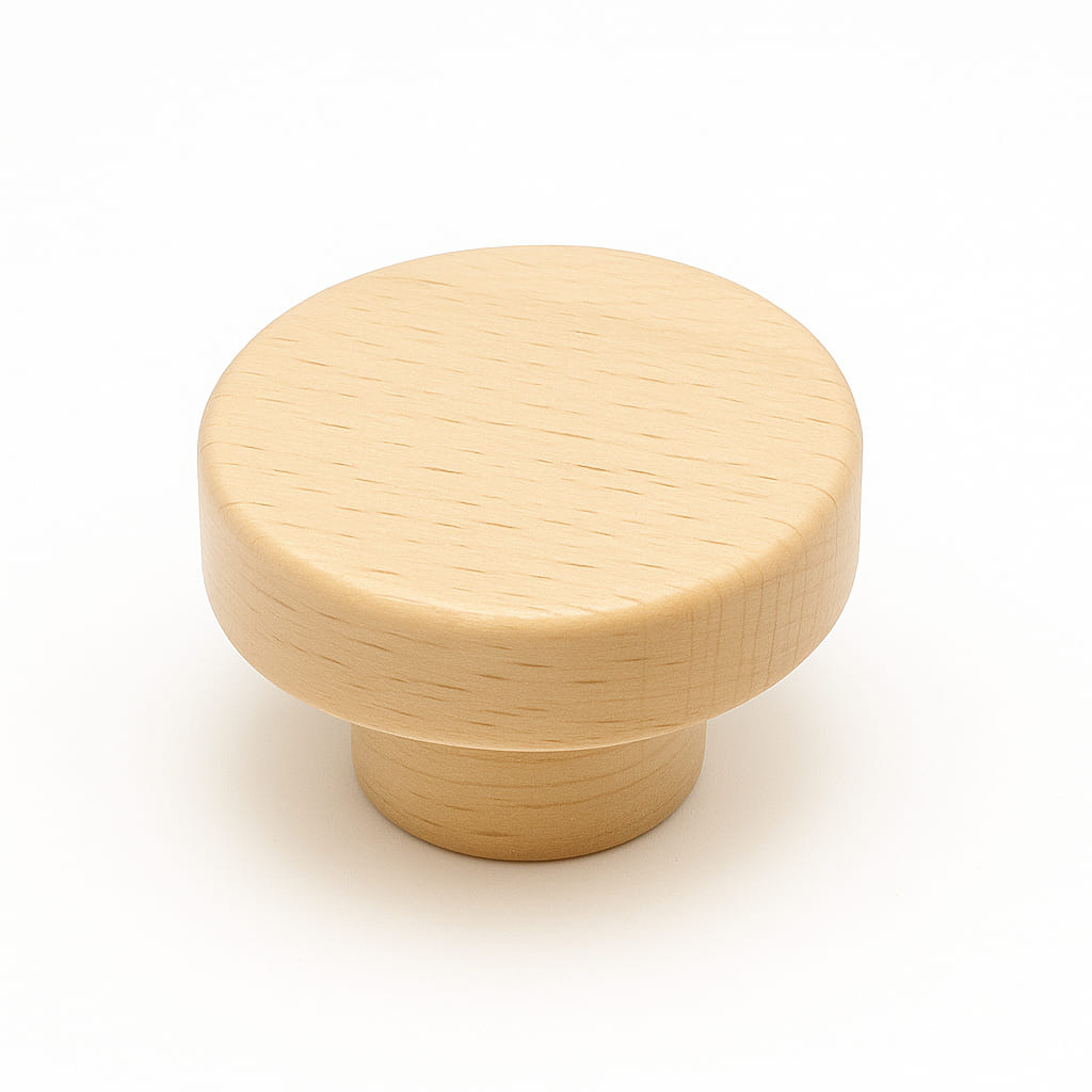 Poignée bouton 40mm en bois clair
