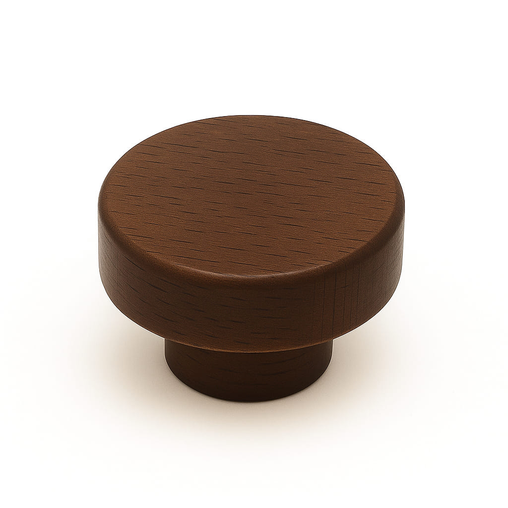 Poignée bouton 40mm en bois foncé