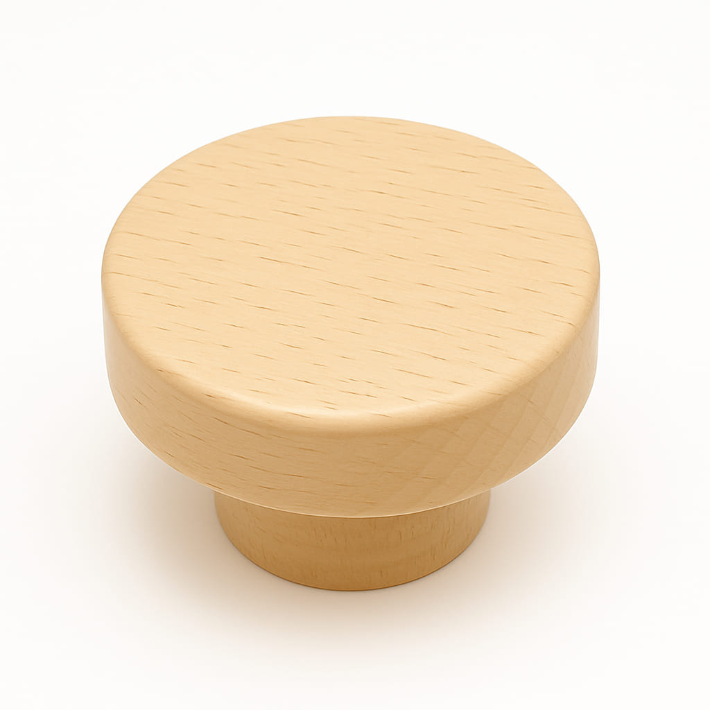 Poignée bouton 50mm en bois clair