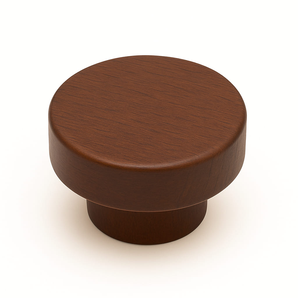 Poignée bouton 50mm en bois foncé