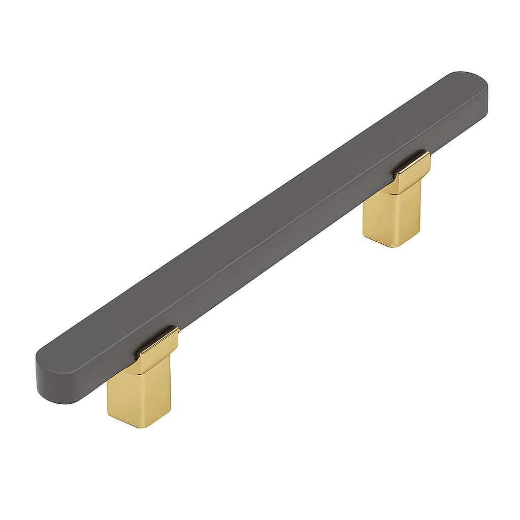 Poignée 180mm en métal doré et anthracite