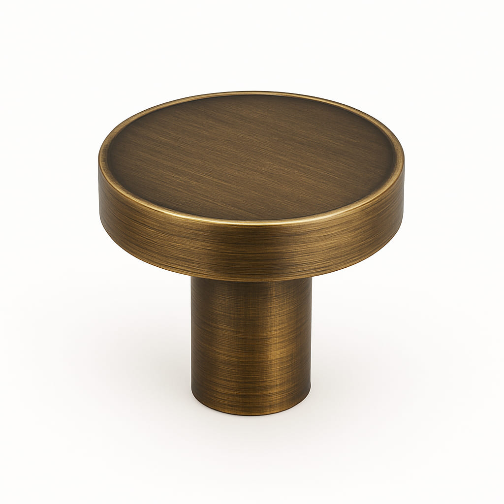 Poignée bouton 32mm en laiton brut