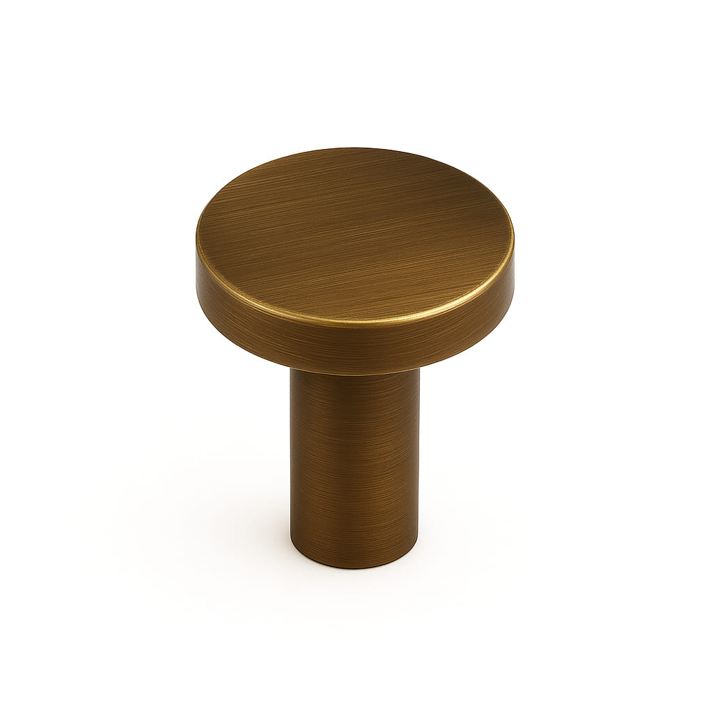 Poignée bouton 20mm en laiton brut