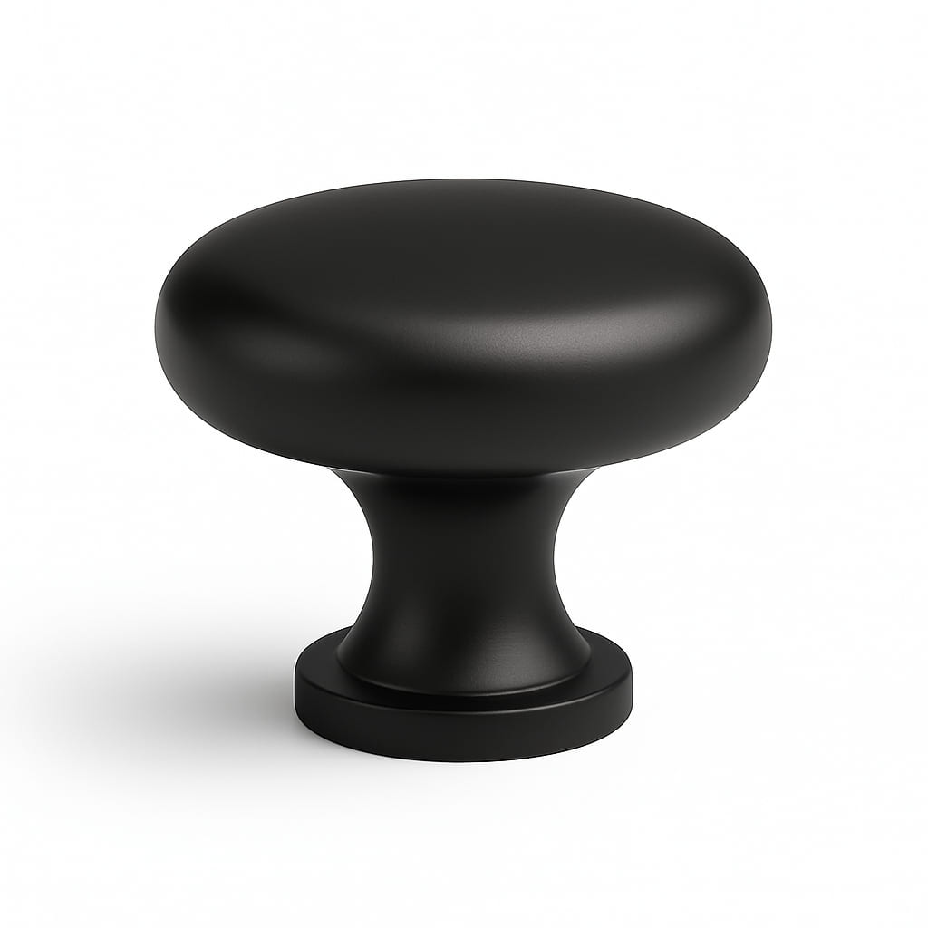 Poignée bouton 33mm en métal noir mat