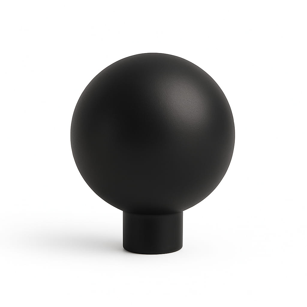Poignée bouton 25mm en métal noir mat