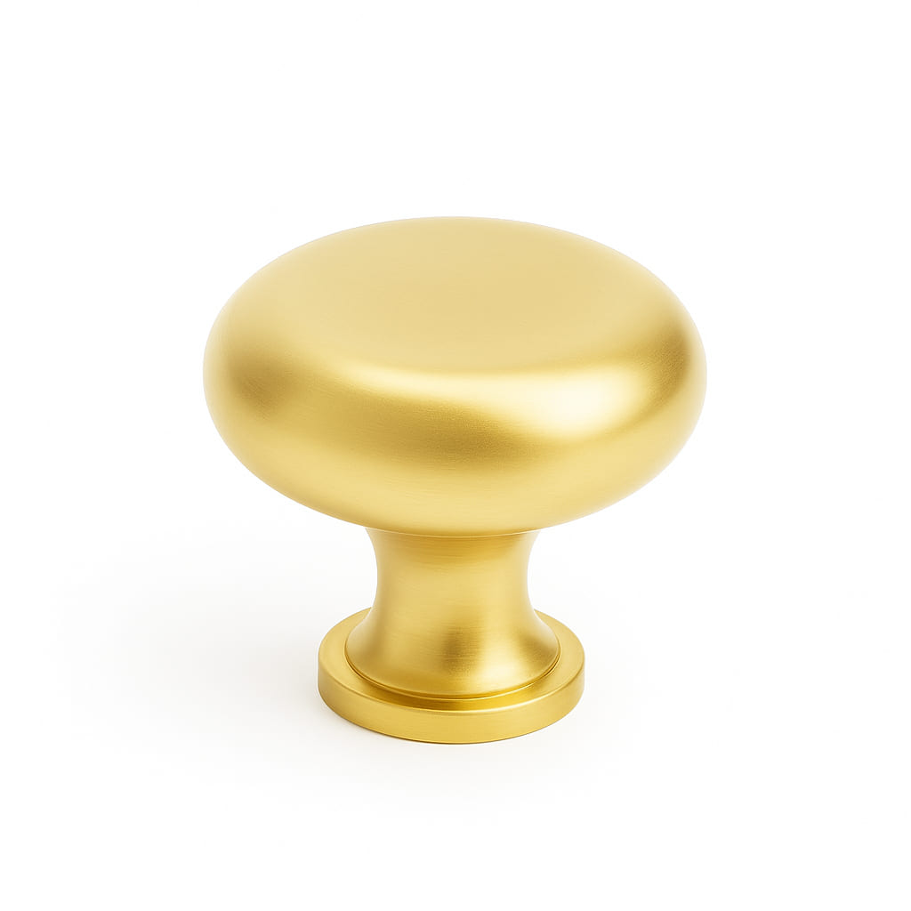 Poignée bouton 33mm en métal doré mat