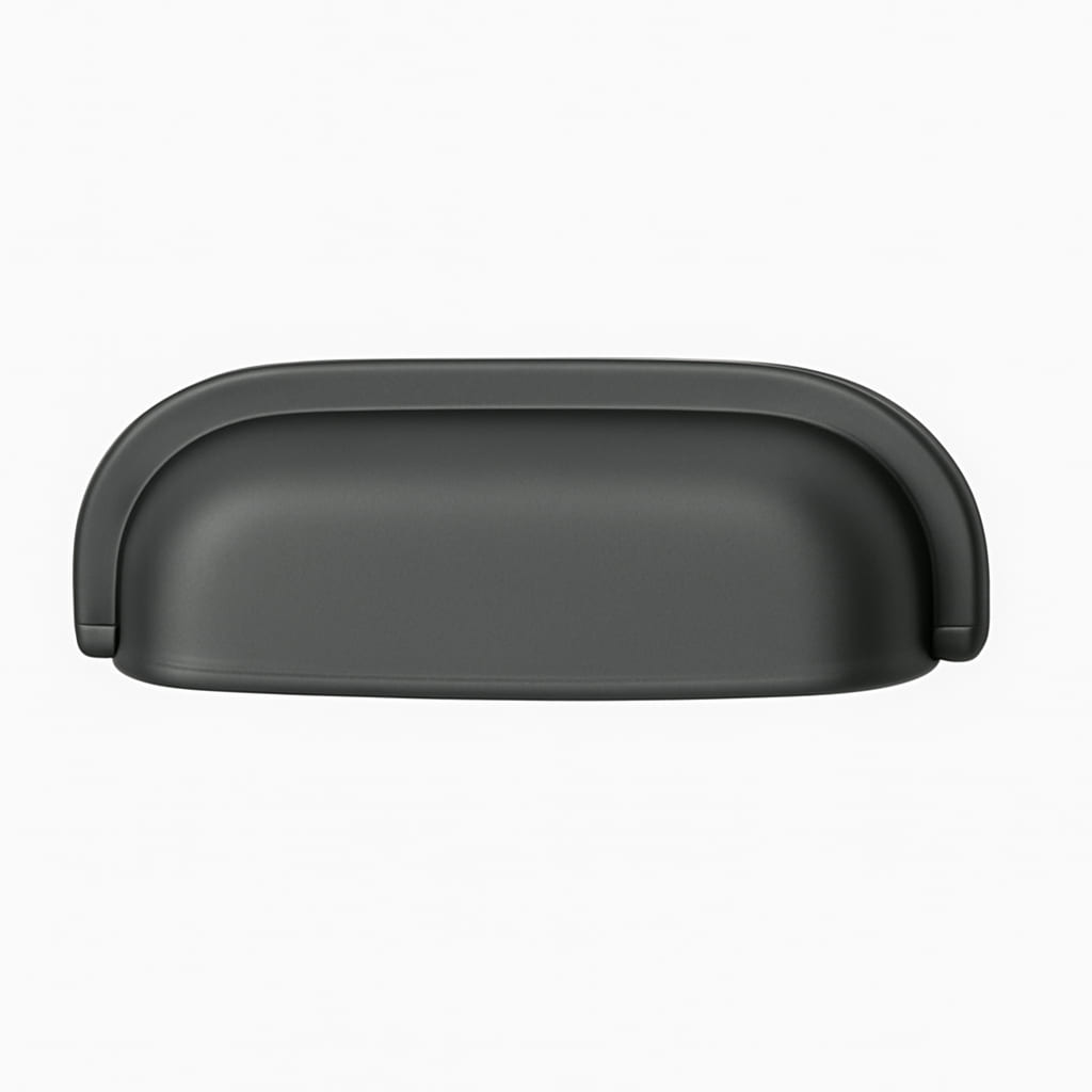 Poignée 88mm en métal noir mat