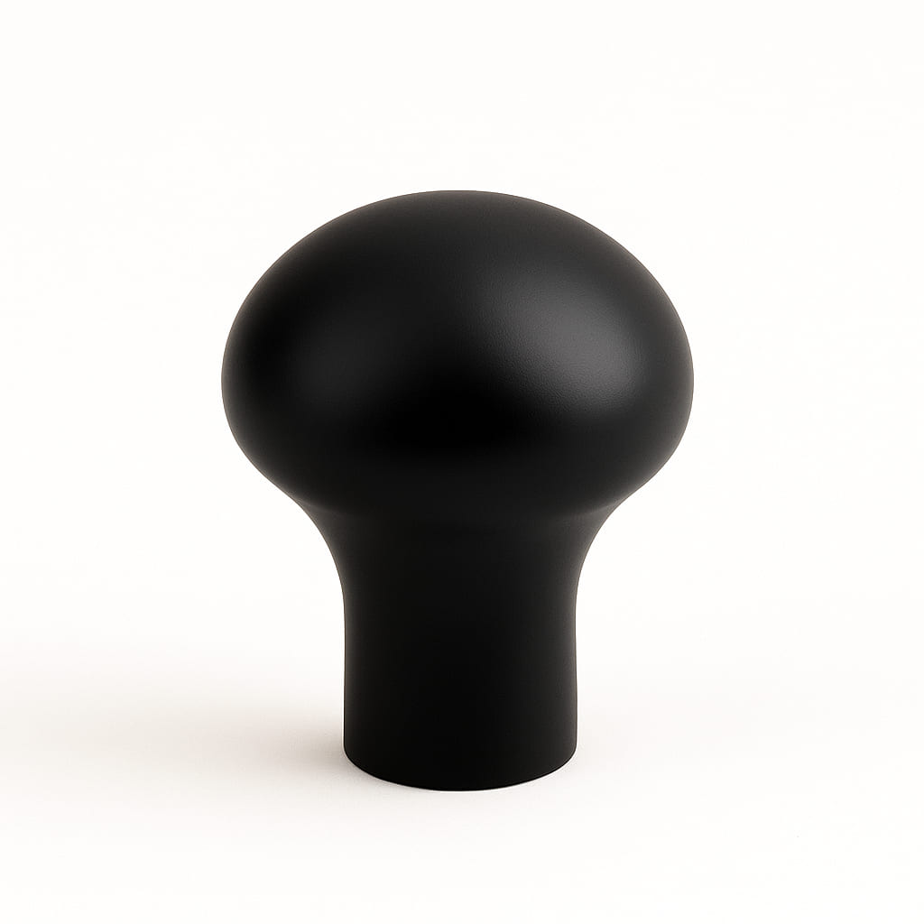 Poignée bouton 25mm en métal noir mat