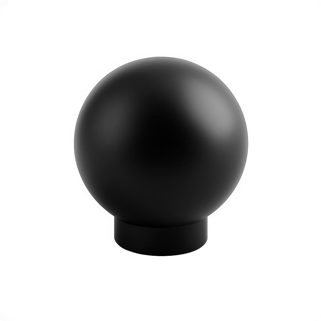 Poignée bouton 25mm en métal noir mat
