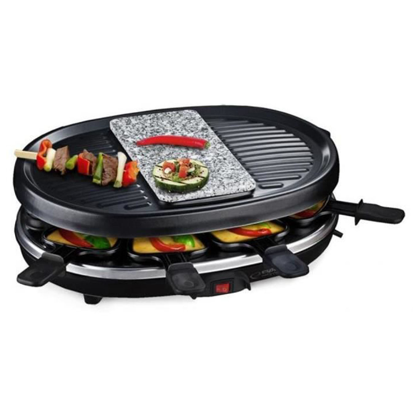 Appareil à raclette 8 personnes avec pierre