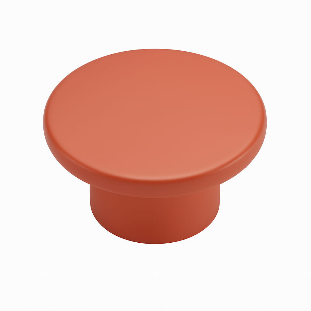 Poignée bouton 50mm en métal terracotta