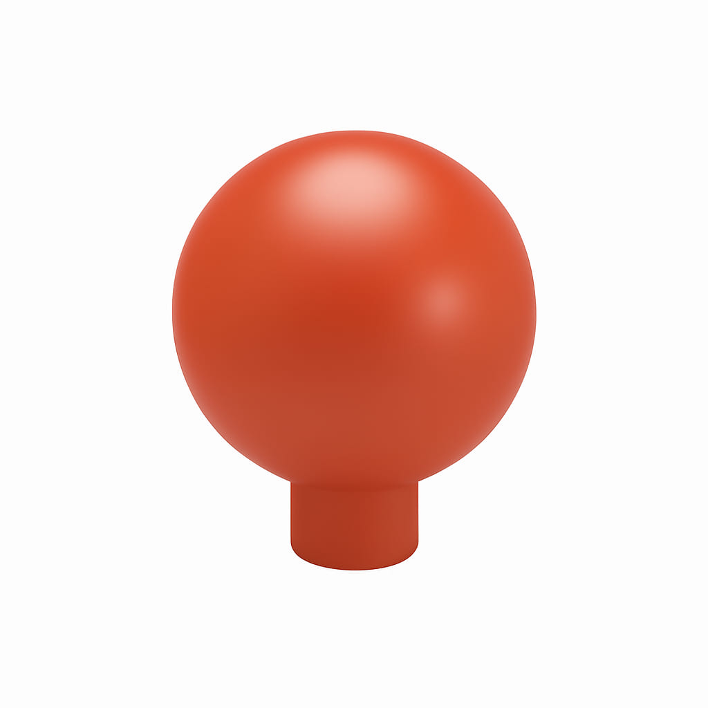 Poignée bouton 24mm en métal terracotta