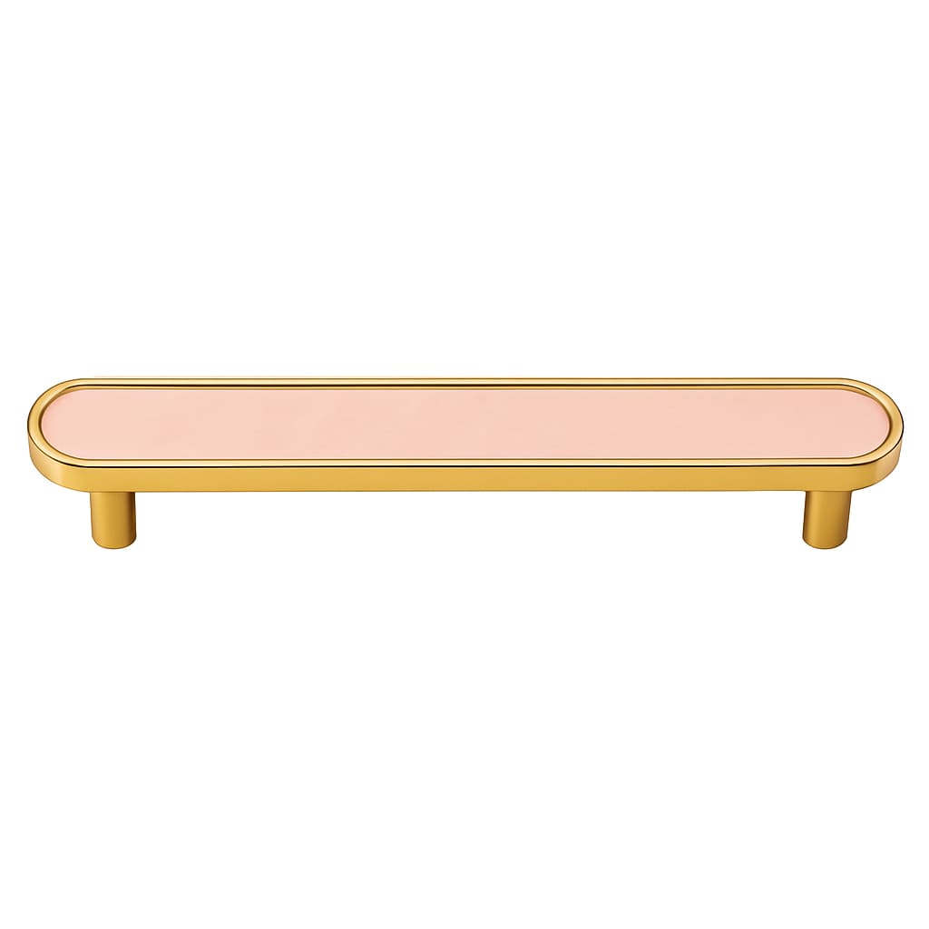 Poignée 150mm en métal doré rose