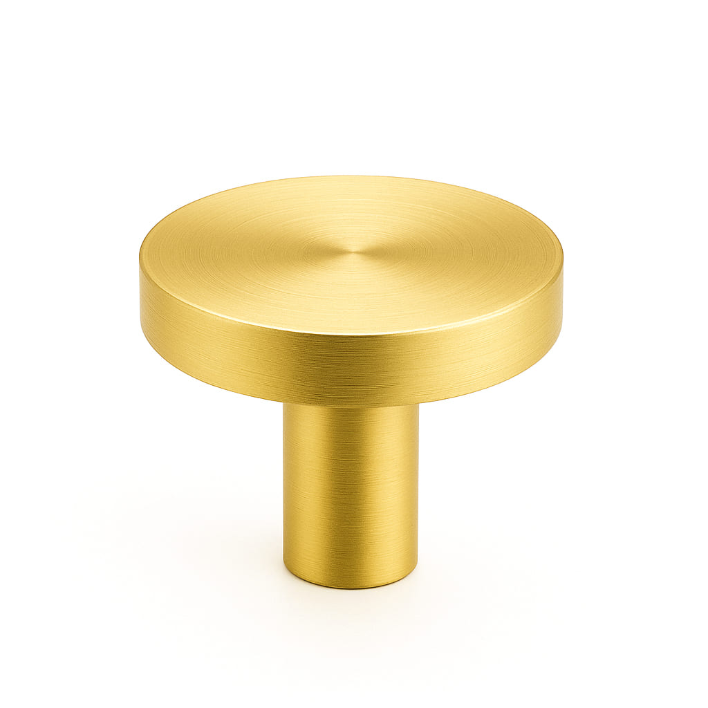 Poignée bouton 32mm en laiton doré mat