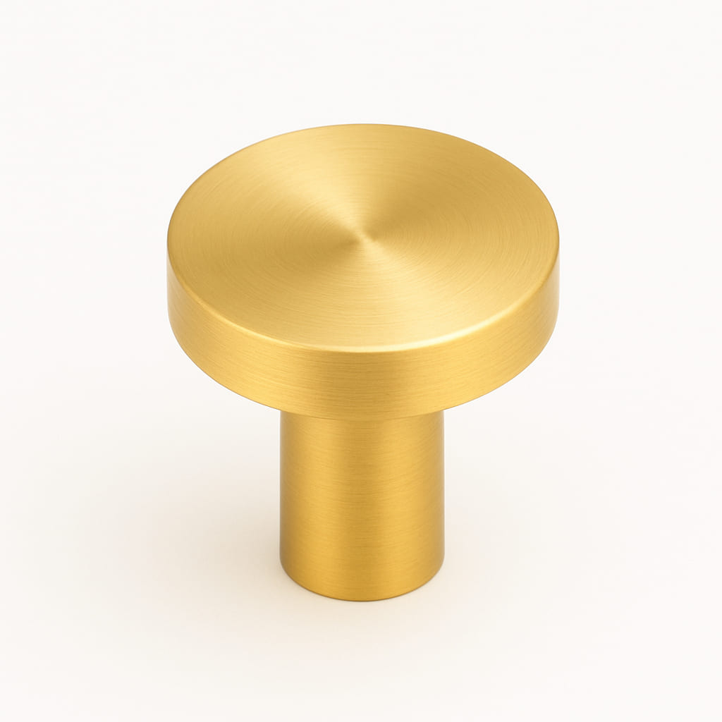 Poignée bouton 20mm en laiton doré mat