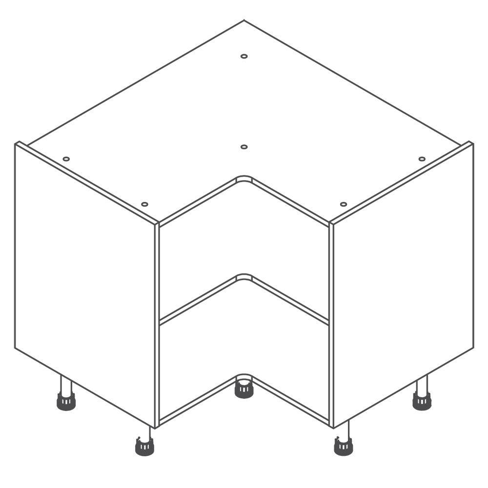 Caisson bas angle blanc L93 x H70 x P93 cm