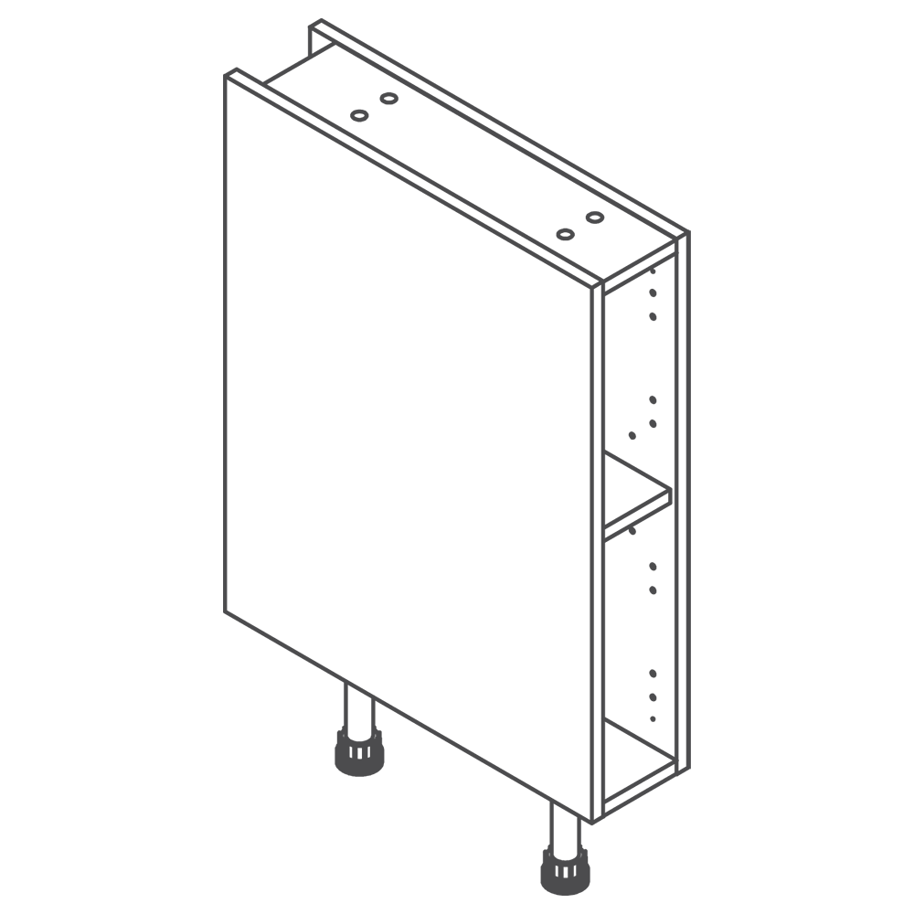 Caisson bas blanc L15 x H70 x P58 cm