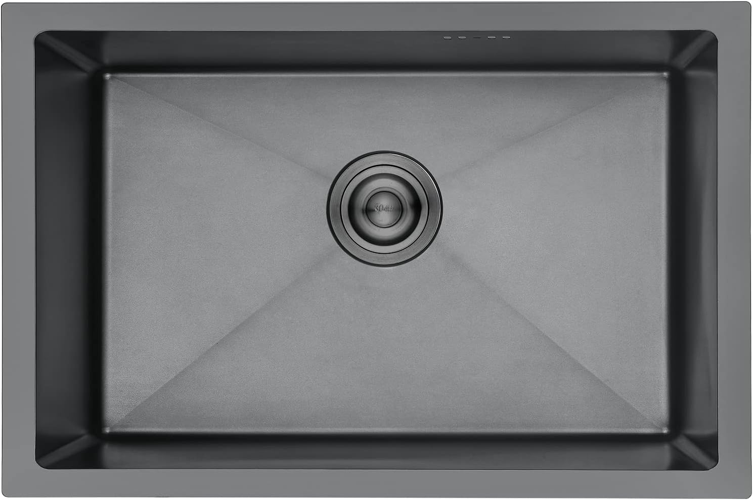 Évier inox carré 70 × 44 cm – Finition anthracite brossé avec vidange filtrante