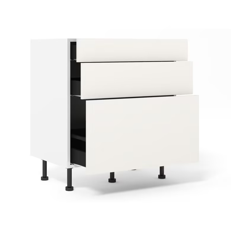 Meuble bas 1 tiroir + 2 casseroliers L100 x H85 x P58 - XXX - meuble livré monté