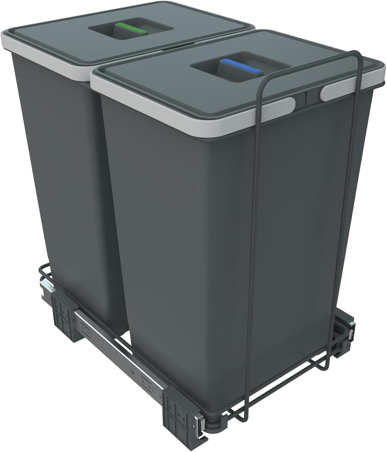 Lot de 2 poubelles avec fixation de 18L pour meuble de 40cm