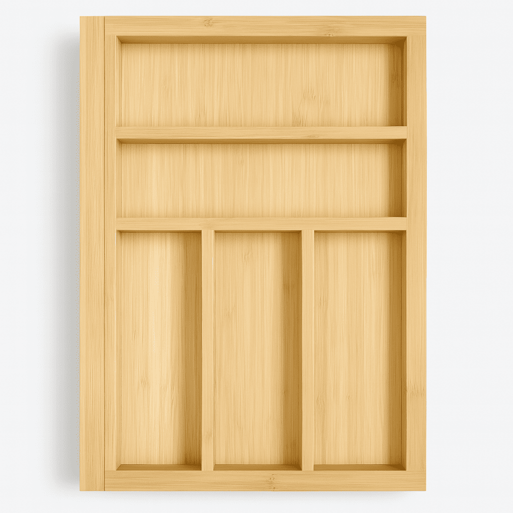 Range couvert extensible en bois clair pour meuble de 40 à 60cm