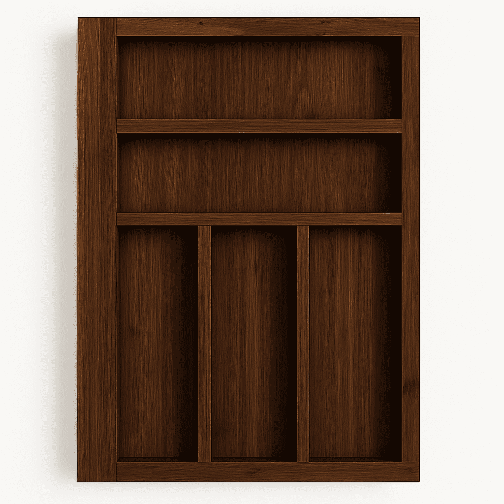 Range couvert extensible en bois foncé pour meuble de 40 à 60cm
