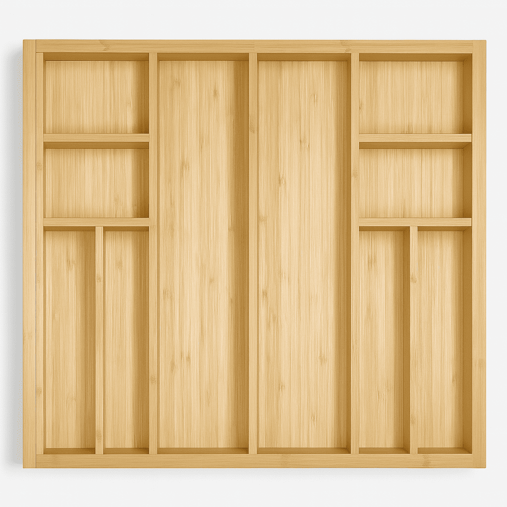 Range couvert extensible en bois clair pour meuble de 90 à 110cm