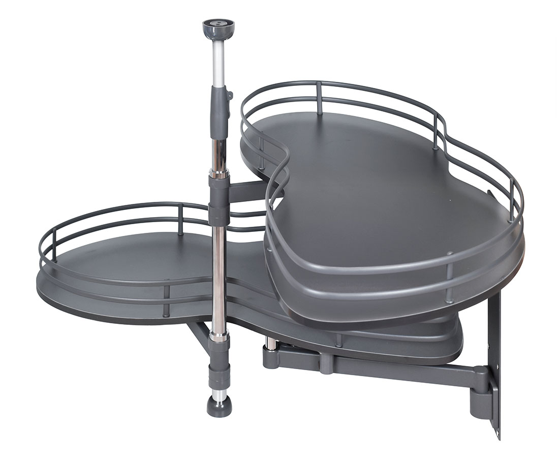 Étagère d’angle métallique pivotante – Fixation à gauche