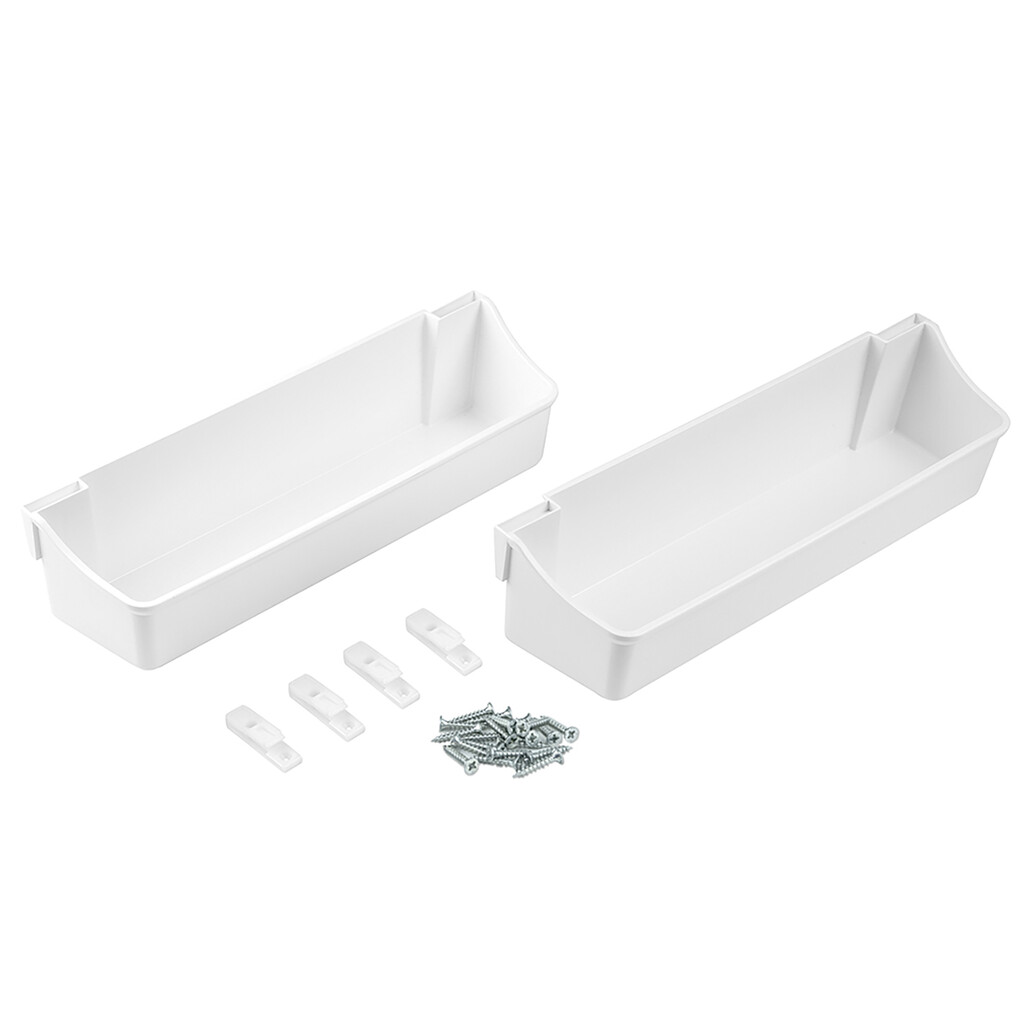 Lot de 2 plateaux auxiliaires, longueur 350mm, plastique, blanc