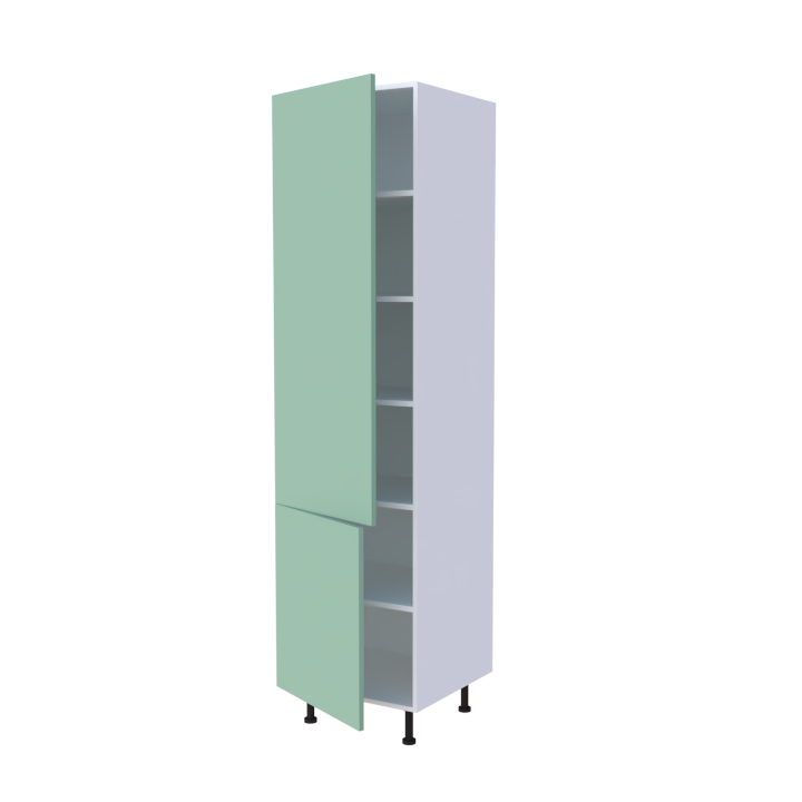 Colonne 2 portes + étagères intérieurs L60 x H220 x P58 - Agave Mat - meuble livré monté