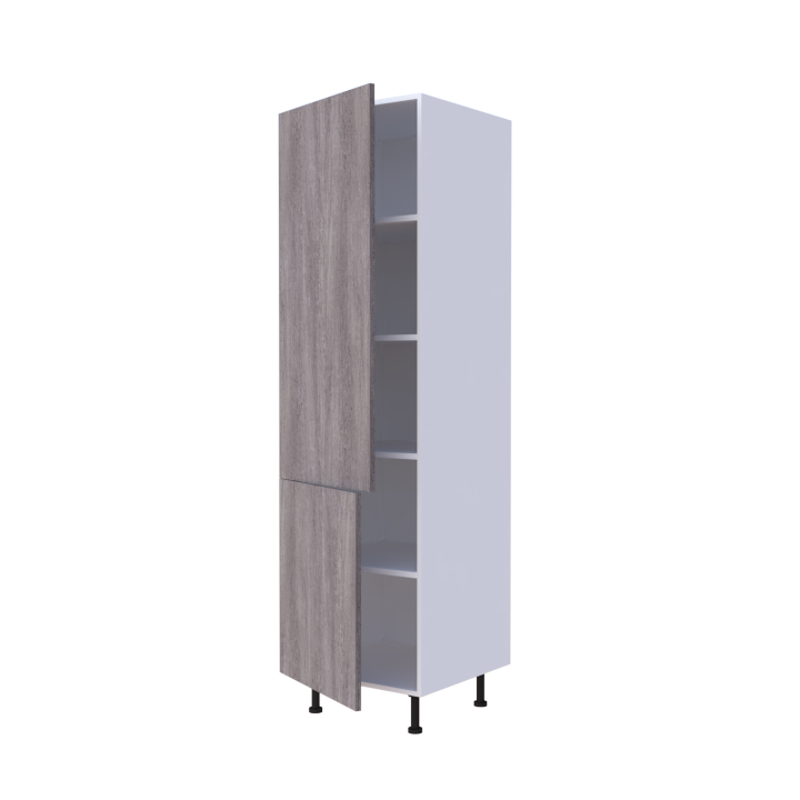 Colonne 2 portes + étagères intérieurs L60 x H200 x P58 - Ardoise Robusto - meuble livré monté