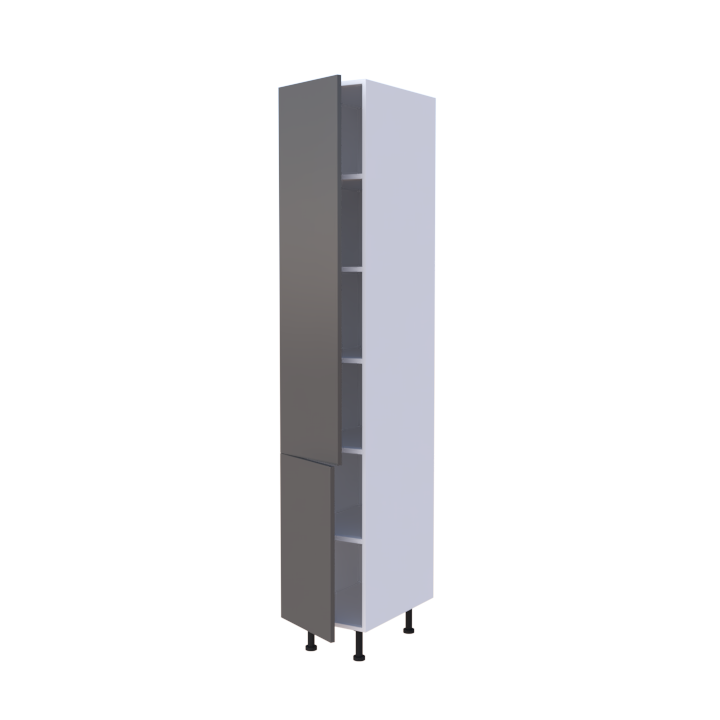 Colonne 2 portes + étagères intérieurs L40 x H220 x P58 - Basalte Laqué Brillant - meuble livré monté