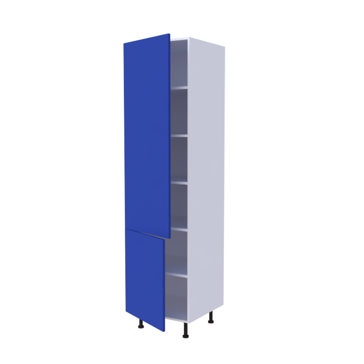 Colonne 2 portes + étagères intérieurs L60 x H220 x P58 - Bleu Outremer Mat - meuble livré monté