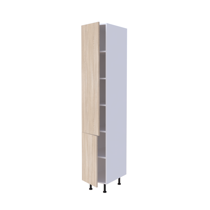 Colonne 2 portes + étagères intérieurs L40 x H220 x P58 - Chêne Blond Scandinave - meuble livré monté