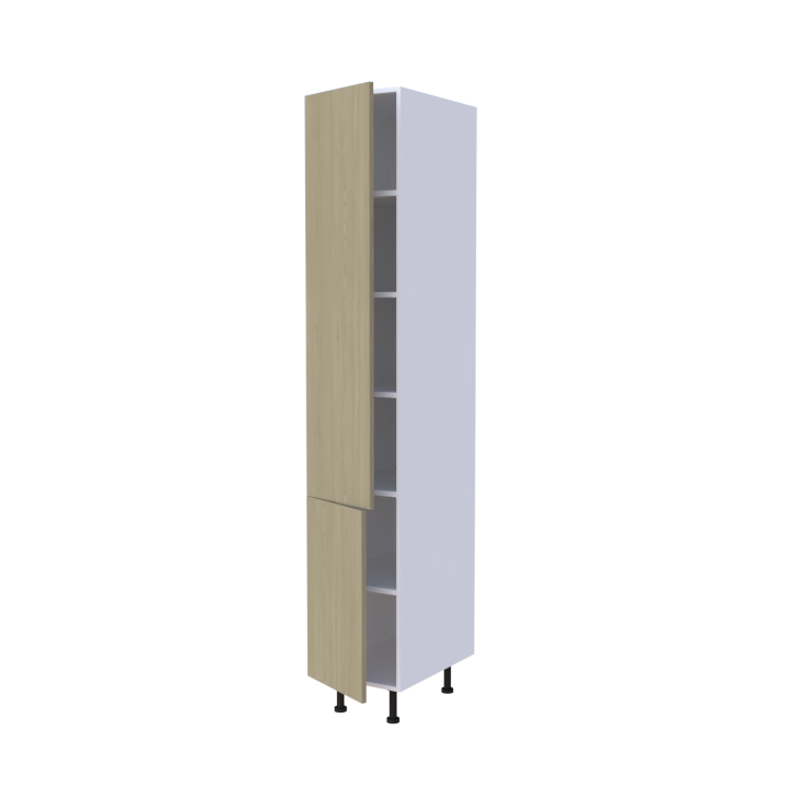 Colonne 2 portes + étagères intérieurs L40 x H220 x P58 - Chêne Clair - meuble livré monté