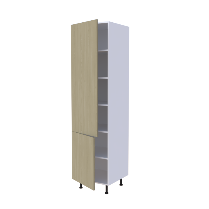 Colonne 2 portes + étagères intérieurs L60 x H220 x P58 - Chêne Clair - meuble livré monté