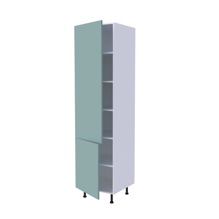 Colonne 2 portes + étagères intérieurs L60 x H220 x P58 - Eau Marine Mat - meuble livré monté
