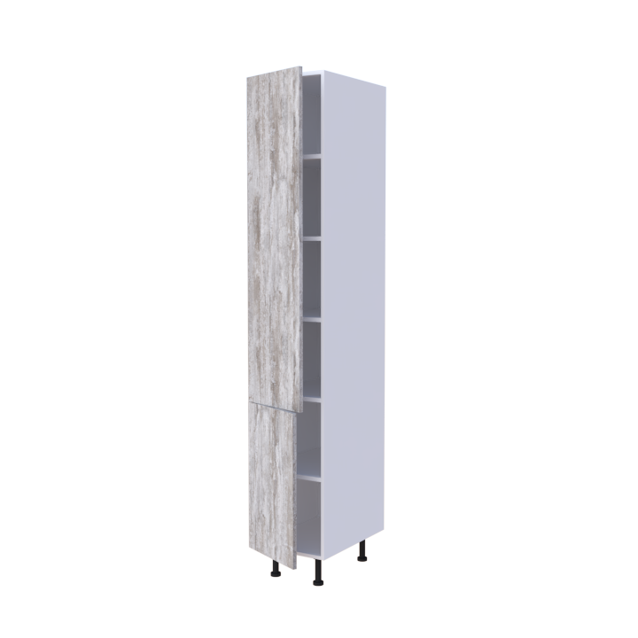 Colonne 2 portes + étagères intérieurs L40 x H220 x P58 - Gris Sédimentaire Ice - meuble livré monté