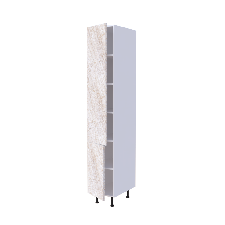 Colonne 2 portes + étagères intérieurs L40 x H220 x P58 - Quartz Sahara - meuble livré monté