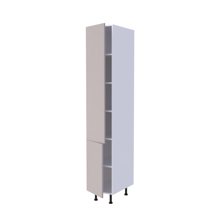 Colonne 2 portes + étagères intérieurs L40 x H220 x P58 - Taupe Argile Strié - meuble livré monté