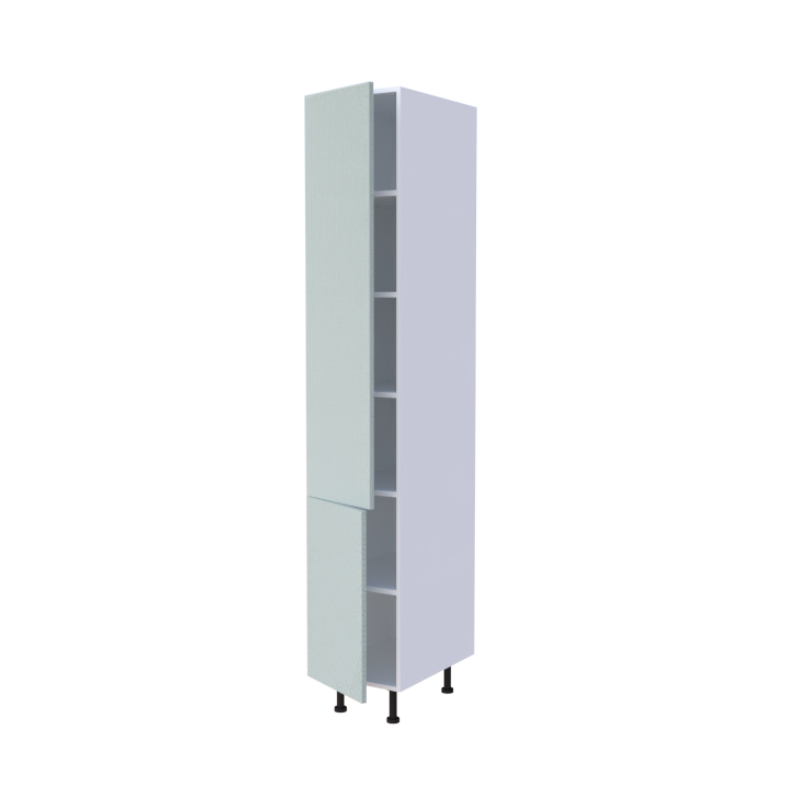 Colonne 2 portes + étagères intérieurs L40 x H220 x P58 - Vert Celadon Brossé - meuble livré monté